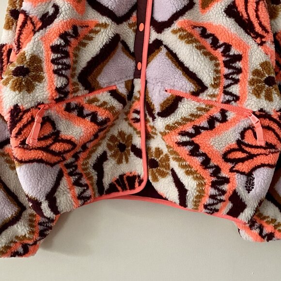 Free People Movement Hit The Slopes Printed Fleece Jacket NWOT - Picture 8 of 9
